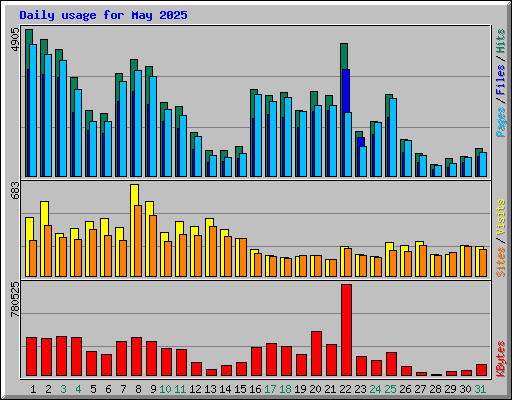 Daily usage for May 2025