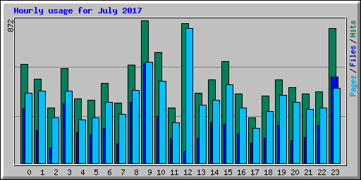 Hourly usage for July 2017