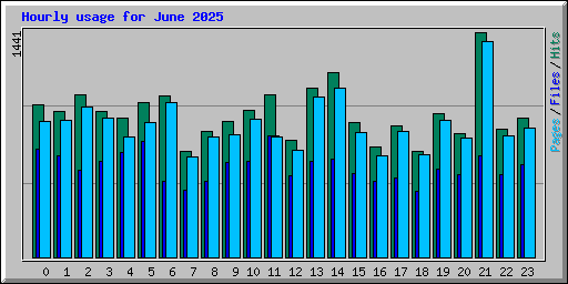Hourly usage for June 2025
