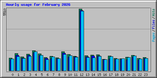 Hourly usage for February 2026